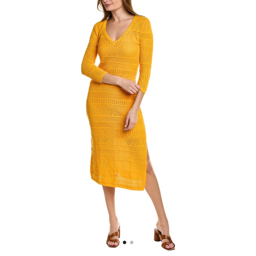 NWT Rag & Bone Renee Patterned Knit Orange Midi Dress